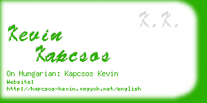 kevin kapcsos business card